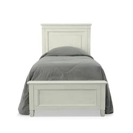 Costal Twin Panel Bed with Turned Legs